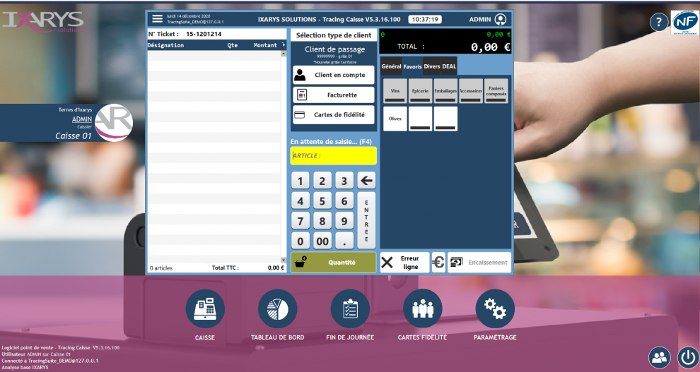 Logiciel de caisse viticole Tracing Caisse norme NF525